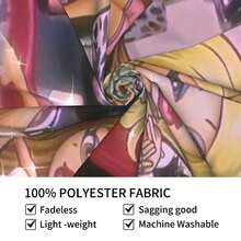 Br1atz Girls Tapestry - Vibrant Cartoon Print Wall Hanging For Bedroom, Living Room, Or Office Decor - Perfect Gift For Birthdays, Holidays, And Special Occasions - Peach Light Beige Fabric, Horizontal Design, Girls Bedroom Decor - 彩色 - 查看 3