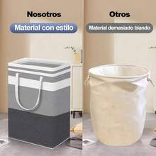2PCS Cesto Para Sucia Plegables Ropa Lavanderia De 75 Con de Cuerda Cesto Ropa Sucia Adecuado para Dormitorios Salones y Lavaderos Laundry Basket - Gris - Ver 6