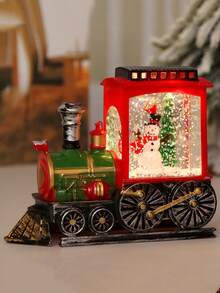 1PC Christmas Train Decorative Light - LED Candle Effect Tabletop Ornament For Xmas Home & Party Ambience - Multicolor - View 7