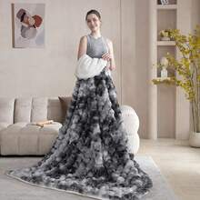 Manta de felpa de piel sintética ultrasuave, de 127.0 x 152.4 cm, sherpa gruesa y cálida para sofá, recámara, camping, manta decorativa para una calidez acogedora, color gris claro con - Burbuja Corbata Gris Claro - Ver 10