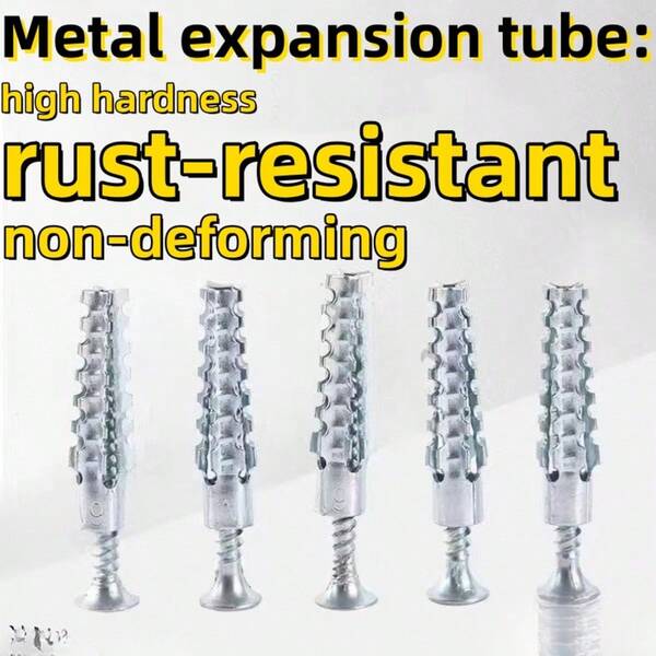 Pernos de expansión de metal de 6 mm, tornillos de expansión de hierro ligero para paredes de ladrillo ligero, adecuados para madera, tabique, montaje en pared, utilizados para fijar cuadros, tendederos, lámparas de pared, macetas de pared y talla grande escenarios