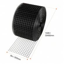 Protector de panel solar para pájaros de 8 pulgadas x 100 pies, kit de rollo de protección contra bichos con 100 sujetadores de acero inoxidable, protector de panel solar con revestimiento de PVC inoxidable, malla de rollo de alambre de 1/2 pulgada - 8 pulgadas x 100 pies 100 sujetadores - Ver 10