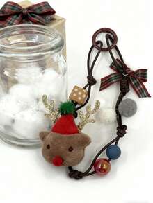 1pc Versatile Christmas Reindeer Bell Bow Star Phone Lanyard Pendant Keychain Cartoon Doll Keyring, Keychain For Car Keys, Backpack, Handbag - Multicolor - View 8