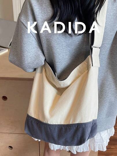 1 pieza Bolso de hombro, bolso de mano, bolso de tela, bolso cruzado, bolso de media luna, bolso tipo cubo de uso casual y multiusos