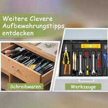 Besteckkasten Ausziehbarer Besteckkasten für Küchenschubladen Besteckeinsatz Breite von 30 auf 53 cm Schubladen-Utensilien-Organizer für Küche Verstellbarer Besteckkasten für Schubladen Besteck Spoon Gabeln Messer Geeignet zur Aufbewahrung von Kosmetika und Schreibwaren - Schwarz - Übersicht 3