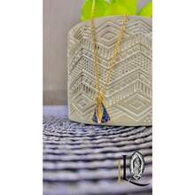 Gold Filled Virgem Aparecida Necklace: Zirconia Religious Jewelry