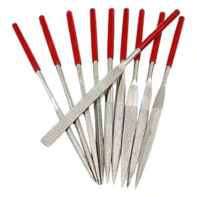 1 Kit de 10 Limas Agulha Diamantadas Relojoeiro Ourives Relojoaria Conserto Reparo Completo