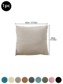 1 pièce Housse de coussin en peluche de renard argenté de couleur unie, simple, résistante à la saleté, amovible et lavable. Taie d'oreiller décorative pour la chambre, le salon, le canapé (insert de coussin non inclus), Champagne, Noir