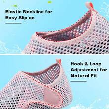 Scurtain Barefoot Water Shoes For Women Men Beach Swim Aqua Socks Summer Quick-Dry Sandals Slippers - 網狀白色粉紅色 - 查看 3