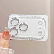 CD Pattern Integrated Lens Film Compatible With Apple 17 Pro Max/16/15/14/13/12/11 Pro Plus Mini 17 Air, Transparent Metal Lens Sticker Film, Tempered Glass High-Definition Anti-Explosion Rear Camera Protective Film