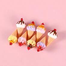 4/8/12pcs Miniature Resin Simulated Jam & Ice Cream Realistic Home Decor Toys - Multicolor - View 4