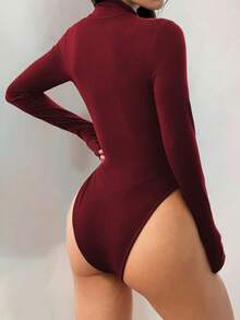 VIVINA Bodys femme couleur unie coupe slim col roulé manches longues, chaud. Casual et polyvalent pour l'automne/l'hiver, convient pour le Jour de Thanksgiving, la tenue d'aéroport, la saison automnale