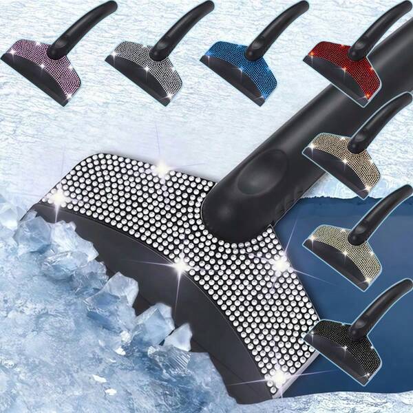 Pala da neve multicolore con strass - Pala da neve per parabrezza auto multicolore con strass, che combina stile e funzionalità! Esterno multicolore con dettagli in strass, ancora più accattivante. Realizzata in materiale ad alta resistenza, la lama della pala protegge il vetro e l'impugnatura antiscivolo è facile da afferrare. Rimuove efficacemente neve e ghiaccio, un accessorio invernale indispensabile che è sia pratico che esteticamente gradevole.