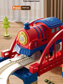 City Adventure Track Toy Set, Transformable Train & Car, Educational Electric Toy Car, Children's Birthday Gift