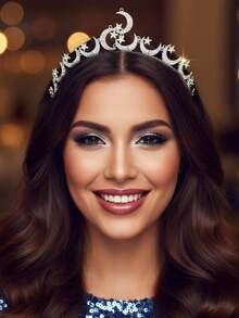 Sparkly Star Halo Crown Headband Silver Rhinestones Moon Headpiece Hair Accessories For Womenhalloween - 1 - 查看 4