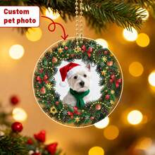 Personalized Pet Accessories, Customized Cat Christmas Ornaments, Pet Memorial Decorations, Cat Christmas Photo Ornaments, Pet Portrait Gifts,Christmas Gift Supplies - Multicolor - View 12