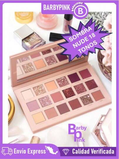 Paleta 18 Tonos Con Espejo,18 Colores Paleta de Sombras de Ojos de Sombra de Ojos, Color Perla Mate Color Tierra Rosa del Desierto Sombra de Ojos Hada Decoración Sombra de Ojos Dispersa,Brillo Mate Pigmentado de Alta Durabilidad Rosa Pallete Cosméticos,falso adecuado para fiestas o como regalo para mujeres y niñas