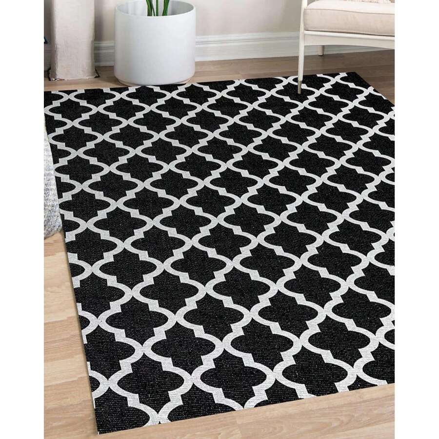 Jacquard Rug 2.00x1.35 Decorative Living Room Bedroom Non-Slip - 黑色 - 查看 1