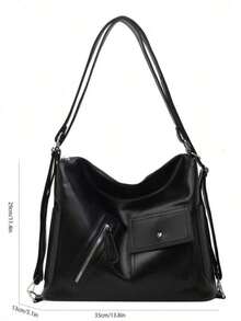 Dedoo 三合一女士多功能手提包，新款时尚高端大容量，适合通勤、背包、单肩包使用 - 黑色 - 查看 11