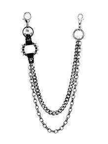 1 Stück Punk-Stil mehrschichtige Metallkette mit Nieten, vintage Rock Mode Gürtel für Herren/Damen, dekoratives Jeans/Hosen Accessoire