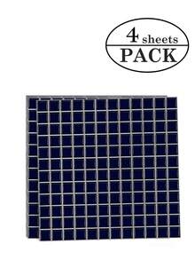 WoStick 10 Inch X 10 Inch Waterproof Textured Vinyl DIY Wallpaper, Self-Adhesive Backsplash Tile, Small Grid Peel And Stick Tile, Suitable For Home Decor Wallpaper, Wall Decor, Room Decor, Bedroom Decor, Kitchen Decor - Royal Blue - View 11