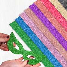 20pcs 250gsm Thick Colorful Glitter Cardstock Paper, A5: 14.85cm X 21cm / 5.85" X 8.27", Ideal For Folding, Cutting, DIY Crafts, Scrapbooking, Handmade Artworks, Christmas Decorations, Party Supplies For Birthday, Wedding - A5 - View 5