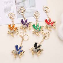 Nuevo llavero con poni volador con strass, regalo, accesorio para bolso, llavero de coche, accesorio de aleación de zinc con mariposa estilo bohemio, accesorios de otoño para bolsos y coches, ideas de regalo para maestros, amigos y hermanas