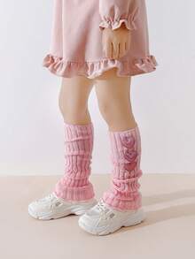 زوجان من الساق الدافئة الطويلة للبنات مزينة بالفيونكة، متعددة الاستخدامات