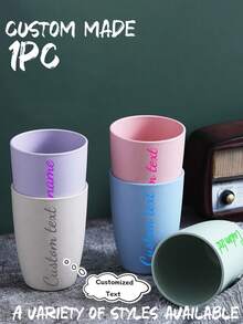 1 pezzo Tazza personalizzata - Testo personalizzato, viola/rosa/blu pastello, tazza da bagno e da viaggio spessa per casa, dormitorio, regali - Aggiungi il tuo messaggio!, Accessori e decorazioni per il bagno