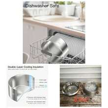 82oz Double Layers 304 Stainless Steel Dog Bowl - Insulated Durable Non - Slip Base Easy To Clean BPA -  Dog Food And Bowl - 82盎司 - 查看 1