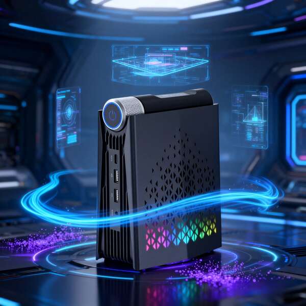 KAMRUI S3A Gaming Mini PC with AMD R7 8845HS  processors, 16+16GB DDR5 RAM, 1TB SSD, Windows 11 gaming computer, RGB lighting control, WiFi 6, and BT5.2