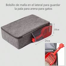 Arenero Plegable para Gatos, Caja de Porttil con Tapa y Pala, Impermeable para Viajes, Sin Olor, Resistente a Fugas, Gris - gris - Ver 6