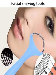 1 pezzo/set, 2 colori disponibili (blu, viola) Strumento portatile per rimuovere i peli del viso - senza profumo, a bassa allergenicità, alta qualità, senza elettricità necessaria per fronte, mento, guance - cura personale essenziale, dispositivo per rimozione dei peli del viso, facile da usare, senza alimentazione necessaria, rimozione efficace dei peli