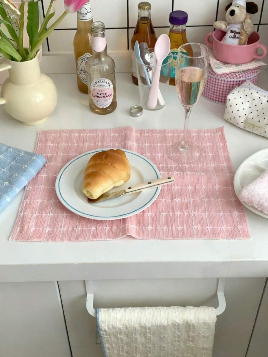 1/2/6/10pcs Colorful Jacquard Napkins, Kitchen Table Mats, Double-Layer Korean Style Ins Dining Napkins, Suitable For Valentine's Day, Wedding, Daily Use