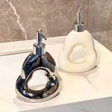 Luksusowy ceramiczny dozownik mydła w płynie z pompką wielokrotnego napełniania, modna butelka do dekoracji łazienki, butelka z balsamem do blatu, butelka z szamponem/żelem pod prysznic do pokoju hotelowego/motelowego, artykuły do łazienek komercyjnych, butelka z balsamem do toalety biurowej, dozownik mydła do holu hotelowego