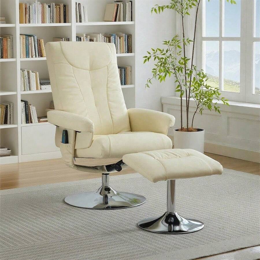 Chaise Longue - Beige + PU + Schiuma - Visualizzare 1