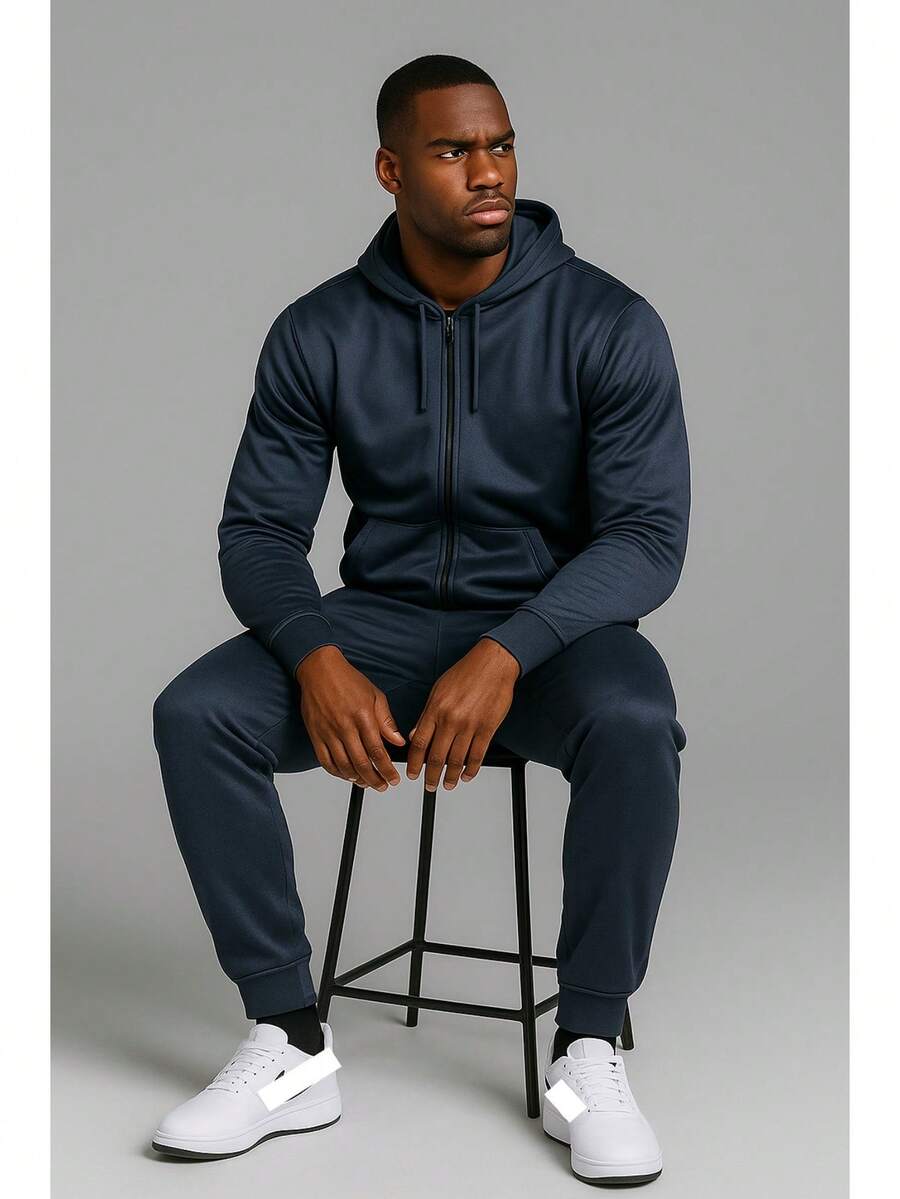 CONJUNTO DE AGASALHO CHIMPA MASCULINO OUTONO/INVERNO ESCOLHA SUA COR - Azul - Visão 1
