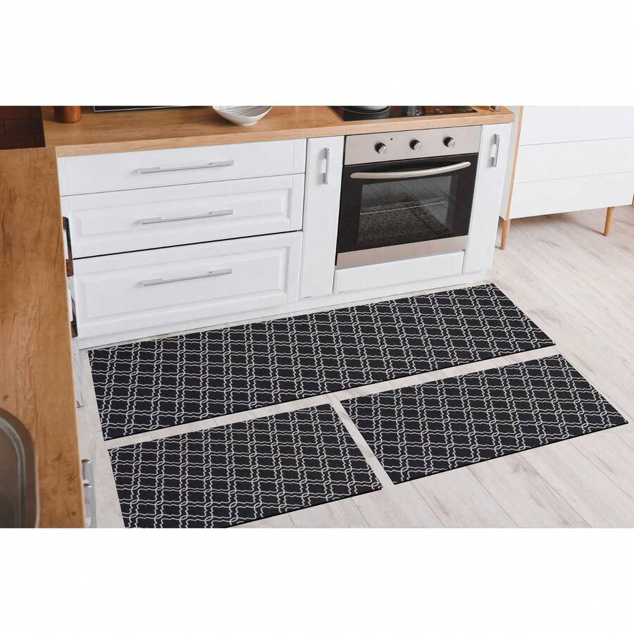 3-Piece Decorative Non-Slip Kitchen Runner Set - 倫敦 - 查看 1