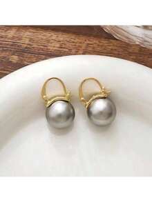A Pair Of Hong Kong Style Earrings, Elegant And Fashionable Earrings, Ladies' Jewelry, Suitable For Daily Wear - Holiday And Mother's Day Holiday Gifts - Gifts For Friends - Xám - Xem 3