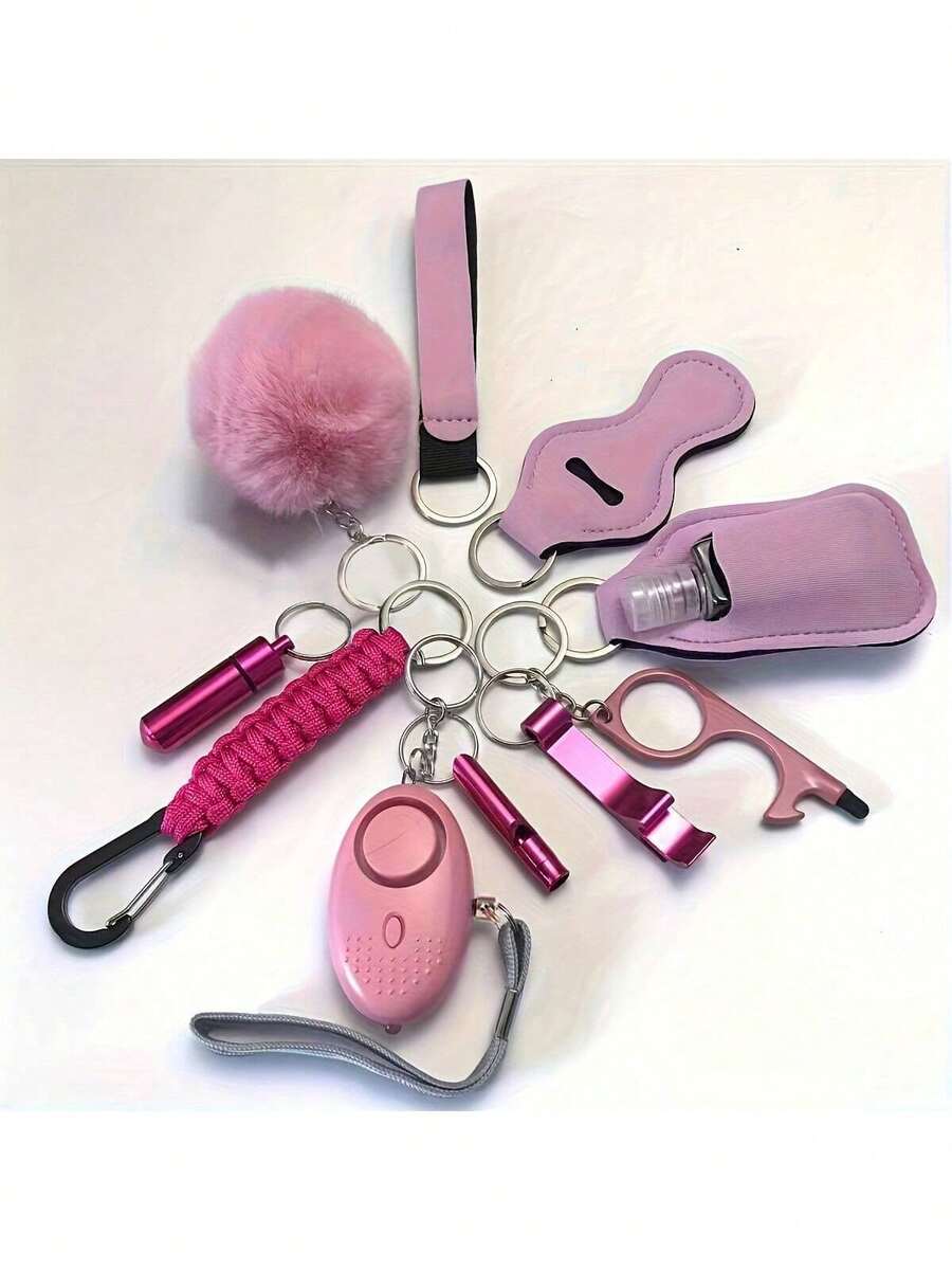 9 chiếc móc khóa báo động an toàn cá nhân, còi và dụng cụ mở khóa khẩn cấp - Bộ bảo vệ cá nhân nhỏ gọn, thiết bị phòng ngừa di động cho xe hơi/văn phòng/du lịch Túi quà Giáng sinh Mặt dây chuyền xe hơi Giáo viên Bạn bè Chị em Ý tưởng quà tặng - Nhiều màu - Xem 1