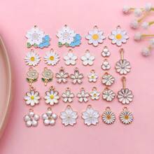10/30pcs Pink Color Flower Charms Mini Floral Charms Enamel Alloy Flower Charms For Jewelry Making Bracelets Necklace Valentines - One Size Fits All - View 18
