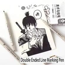 6 piezas Bolígrafos marcadores de estilo minimalista con líneas - Ideales para bocetos, dibujos y diarios, tinta de flujo suave adecuada para ilustraciones precisas