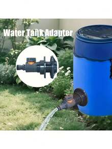 2 件 PVC/IBC 水箱适配器、带阀门的耐用水容器适配器、快速安装雨水收集连接器套件、1/2 英寸-DN15 外螺纹连接器、兼容欧盟/美国标准软管、适用于灌溉/储水箱、水桶水龙头、雨水桶水龙头套件、水容器水龙头、花园软管连接器、软管连接器、IBC 容器配件、IBC 水箱配件、花园软管配件、软管连接器