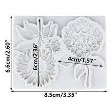 向日葵硅胶模具绣球花翻糖糖果模具蛋糕装饰纸杯蛋糕装饰糖果聚合物粘土胶泥 - 灰色 - 查看 2