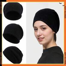 Cashmere Slouchy Knit Hat For Women Men Winter Soft Warm Ski Wool Knitted Skull Beanies Caphalloween - Màu Đỏ Sâu - Xem 4