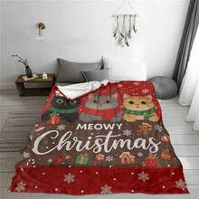 1 pătură personalizată cu model de Crăciun, perfectă pentru a adăuga căldură în sufragerie sau birou sau ca pătură decorativă. Această pătură de călătorie versatilă este un cadou ideal pentru orice anotimp și un accesoriu excelent pentru decorul casei.