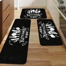 1/2/3pcs Set Flannel European-Style Home Kitchen Decorative Mat, Knife And Fork Fatigue-Resistant Cushioning Mat,  Anti-Slip, Soft And Comfortable, Easy To Clean, Suitable For Bedroom, Living Room, Dining Room, Bathroom. - khác - Xem 2