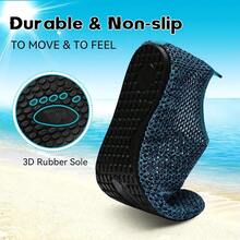Scurtain Barefoot Water Shoes For Women Men Beach Swim Aqua Socks Summer Quick-Dry Sandals Slippers - 網狀黑色藍色 - 查看 5