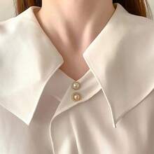 10pcs Pearl Button Plastic Button Shirt Button Style Button Cardigan Clothes Hand-Sewn Button Collar Decorative Button Flower Pin Jeans Skirt Waist Adjuster -Anti-Exposure Brooch Buckle Summer Girls Neckline Artifact Chest Pin Fixed Clothes Buckle Needle Sewing Free Button Hidden Buckle Waist Size Adjustable Buckle For Jeans Skirt, Prevents Pants From Slipping Down, No Need For Nails - 彩色 - 查看 3