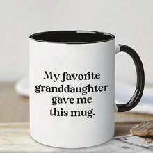 Grandmother And Granddaughter Mug - 11 Oz Black And White Coffee Mug With The Words 'My Favorite Granddaughter', Hand Wash Only - Grandparents Day, Treasured Gift For Grandmothers And Grandchildren - 黑色 - 查看 2